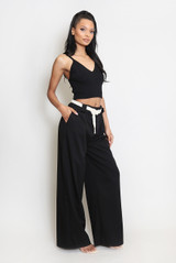 Belted Wide Leg Trouser