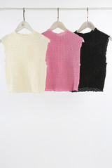 Textured High Neck Crop Tops