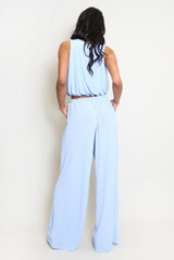 Plisse Sleeveless Top And Trouser Set