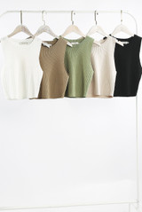 Round Neck Ribbed Tops