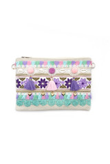 Lilac Tassel Boho Clutch Bag 