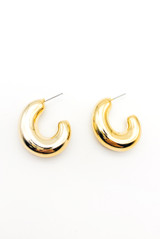 Chunky Curved Hoop Earrings 