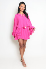 Chiffon Ruffle Tunic Dress