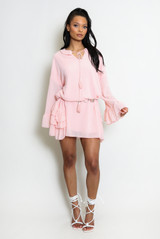 Chiffon Ruffle Tunic Dress