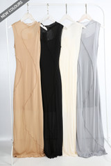 Textured High Neck Maxi Dress