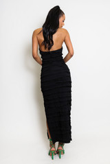 Layered Halterneck Maxi Dress