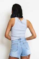 Ribbed Round Neck Crop Top