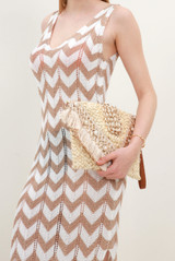 Fringe Straw Oversized Clutch Bag 