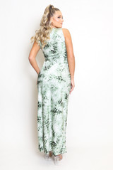 Tie Dye Print Round Neck Maxi Dress