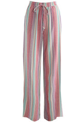 Stripe Print Wide Leg Trouser