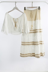 Embroidery Anglaise Gyspy Top And Crochet Maxi Skirt Set