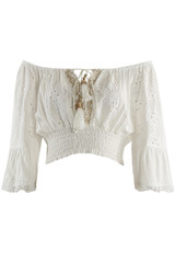 Embroiderey Anglaise Gypsy Crop Top