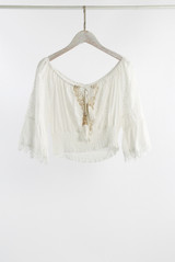 Embroiderey Anglaise Gypsy Crop Top