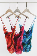 Tie Dye Print Ruched Tops