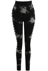 Tie Dye Print Sides Cut Out Push Up Leggings