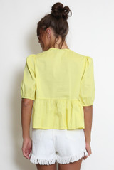 Plain Tie Front Smock Blouse