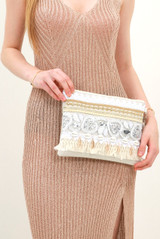 Sequin Crochet Boho Clutch Bag 