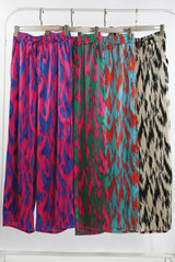 Animal Print Satine Wide Leg Trouser