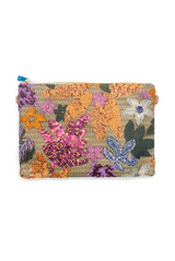 Floral Sequin Jute Clutch Bag 