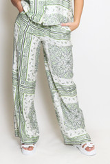 Paisley Printed Wide Leg Trouser