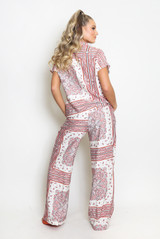 Paisley Printed Wide Leg Trouser