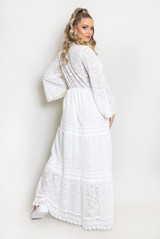 Boho Long Sleeve Lace Maxi Dress