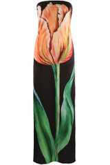 Tulip Print Bandeau Maxi Dress