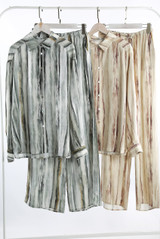 Marble Stripe Blouse And Trouser Set