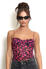 Floral Mesh Gypsy Vest Top