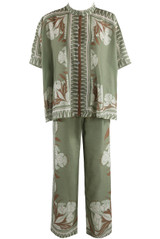 Printed Boxy Blouse And Wide Leg Trouser Set(PRE ORDER)