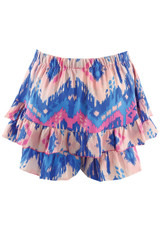 Aztec Print Frill Skort