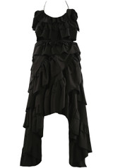 Black Criss Cross Back Overlay Shift Dress