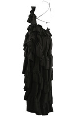 Black Criss Cross Back Overlay Shift Dress