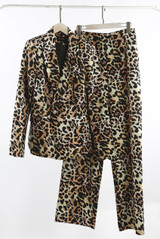 Animal Print Button Up Blazer And Trouser Set