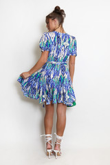 Printed Short Sleeve Skater Dress