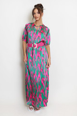 Animal Print Maxi Smock Dress