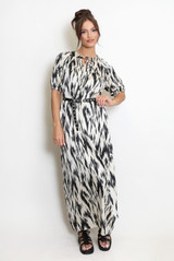 Animal Print Maxi Smock Dress