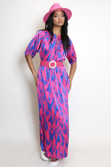 Animal Print Maxi Smock Dress