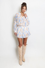 Printed Blouse And Frill Short Set