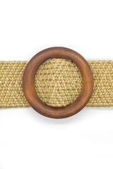 Wooden Buckle Gold Weave Belt 