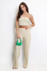 Space Dye Knit Bandeau Crop Top