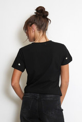 Heart Embroidered Round Neck T-Shirt