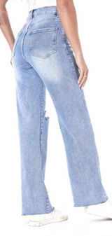 Ripped Style Wide Leg Jeans 