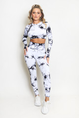 Tie Dye Print Tops And Leggings Set