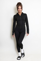 Fitted Long Sleeve Active Top And Leggings Set