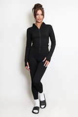 Fitted Long Sleeve Active Top And Leggings Set