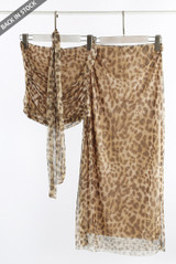 Leopard Print Bandeau Top And Maxi Skirt Three Piece Set