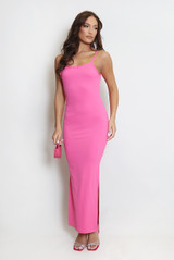 Strappy Bodycon Side Slit Maxi Dress