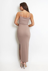 Strappy Bodycon Side Slit Maxi Dress