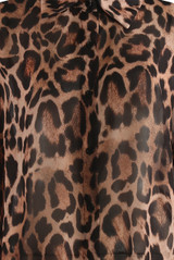 Animal Print Chiffon Blouse With Cuff